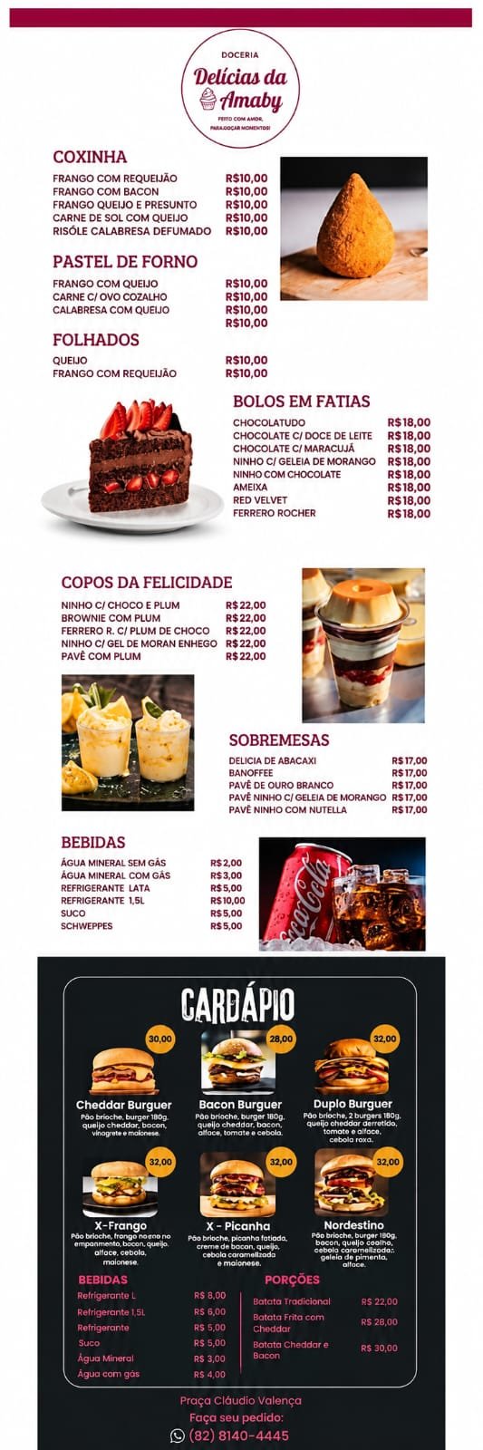 Cardápio Delícias da Amaby